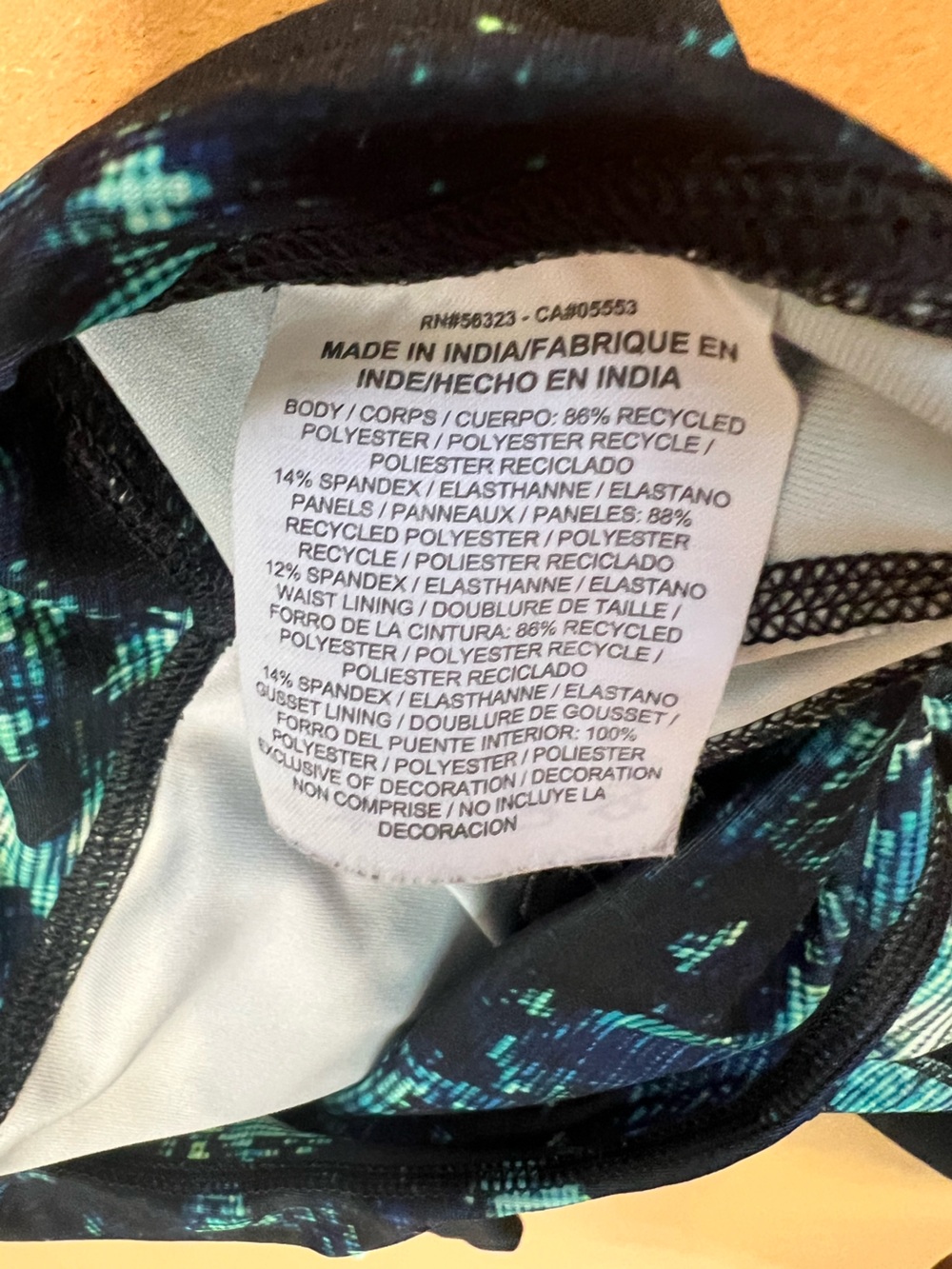 Nike Blue Teal Black Abstract Print Athletic Leggings Size XS - Picture 6 of 7